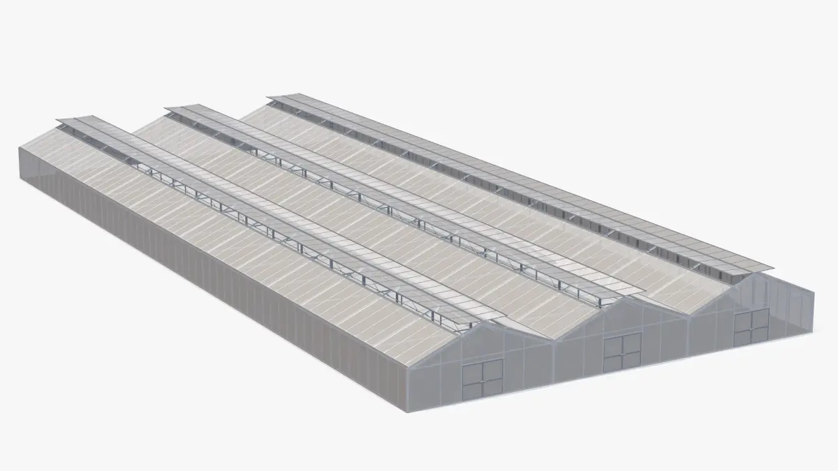 Glass Greenhouse Frame Structure 3D model