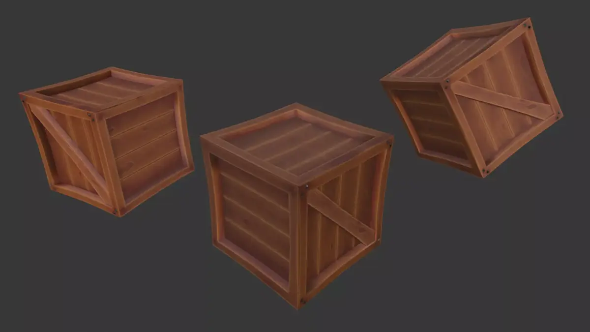 Stylized Wooden Crate Low-poly 3D model buy