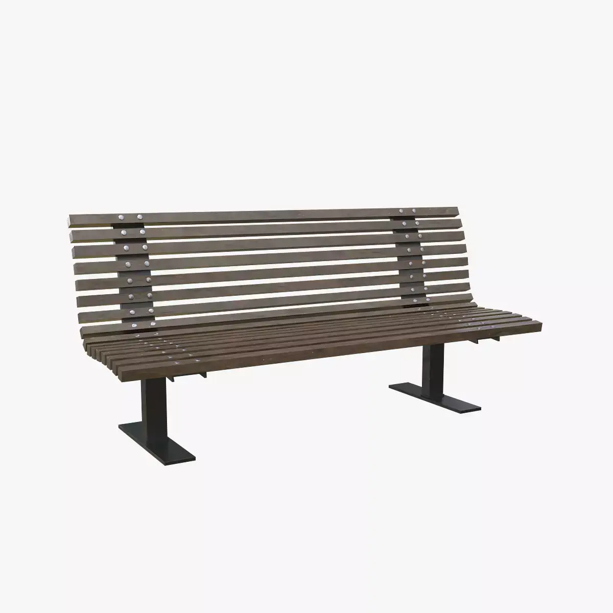 Public Bench V-02 Low-poly 3D model