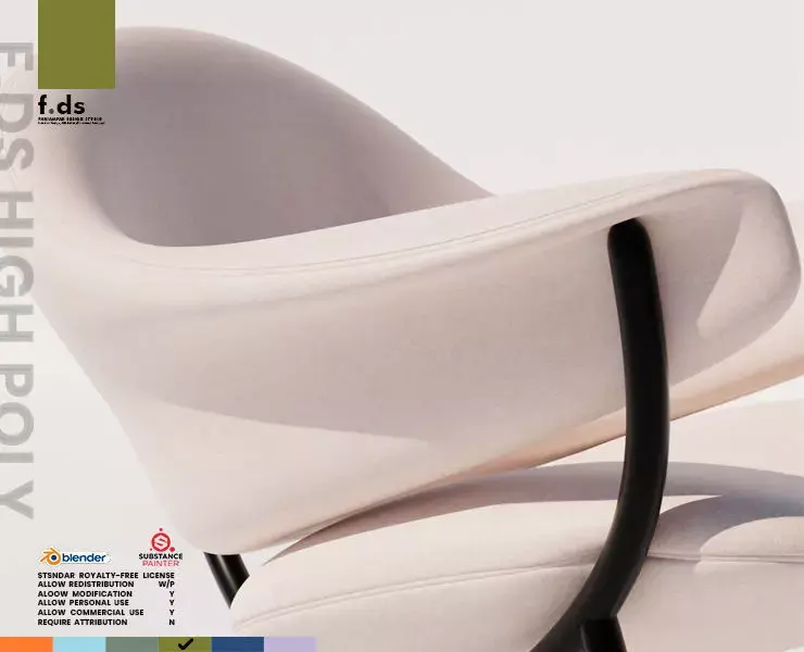 F-DS chair 1 murano design Free 3D model
