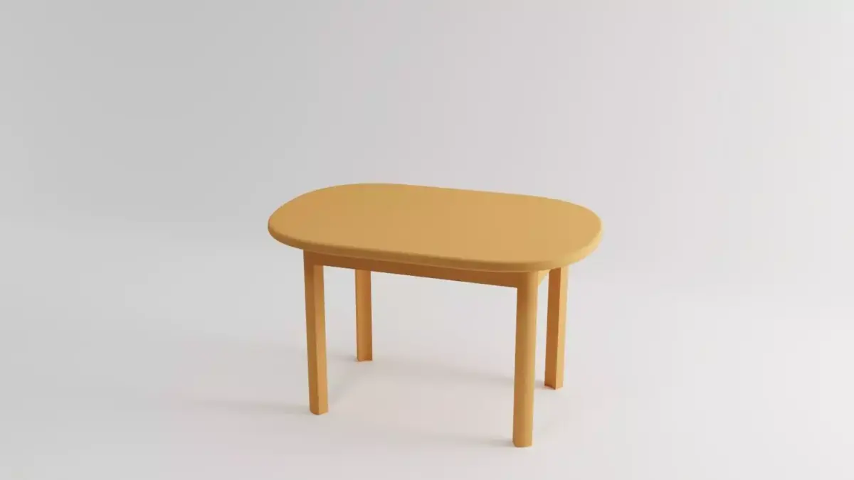Oval Dining Table Free low-poly 3D model