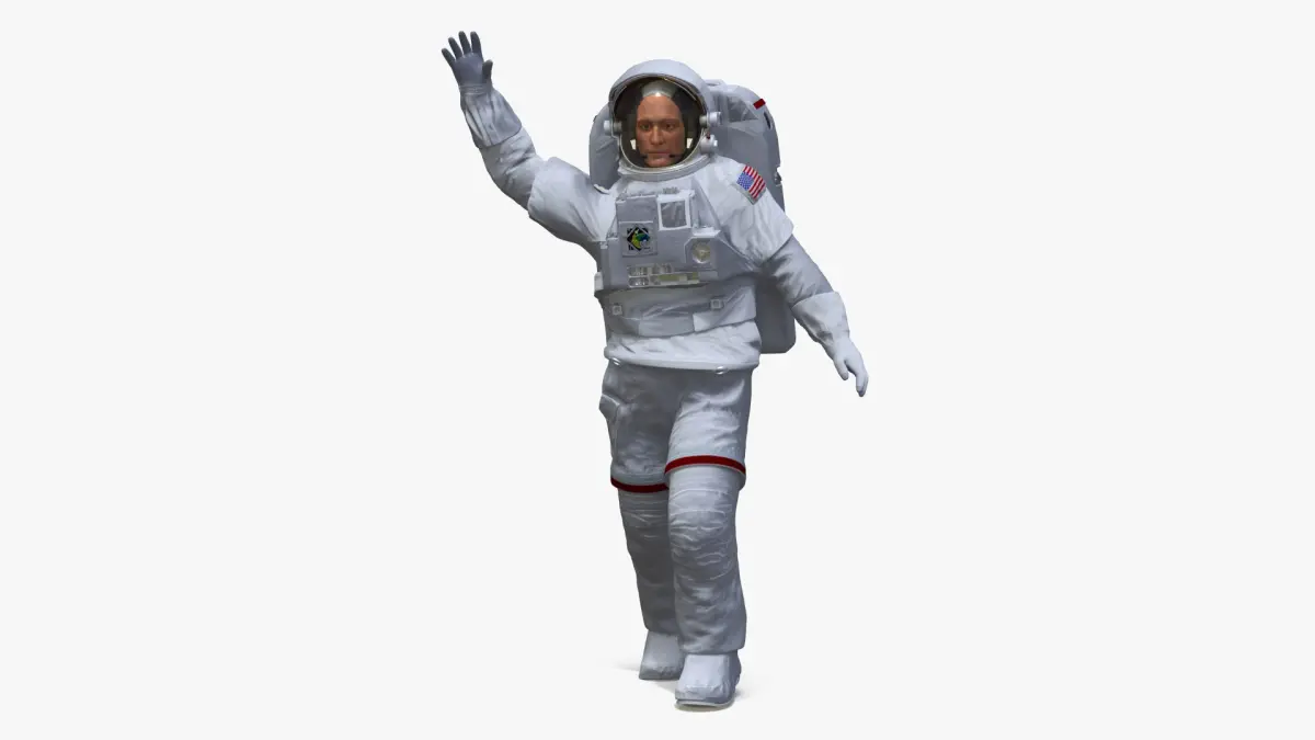 Astronaut Spacesuit with Portable Life Support System Rigged 3D model