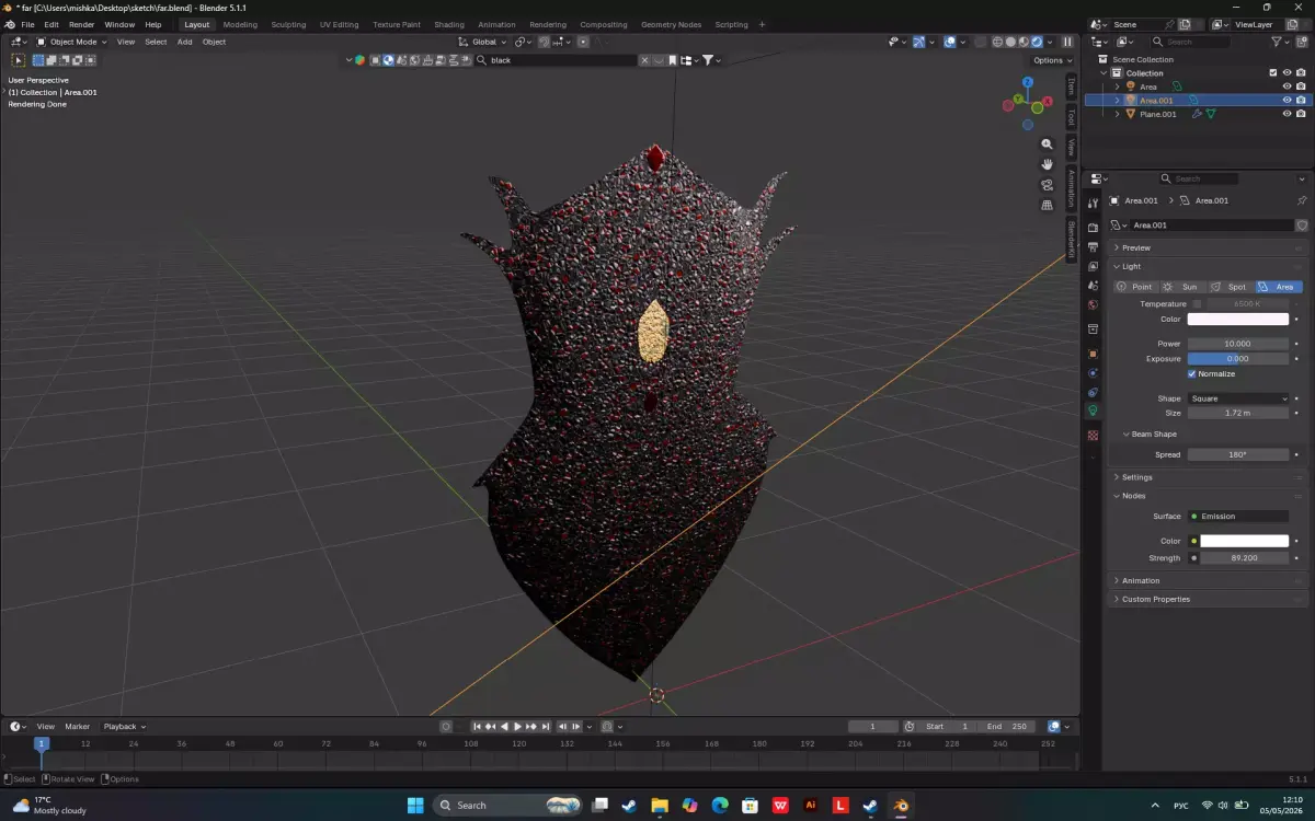  fantasy crystal shield game ready  PRB 3D model Low-poly 3D model