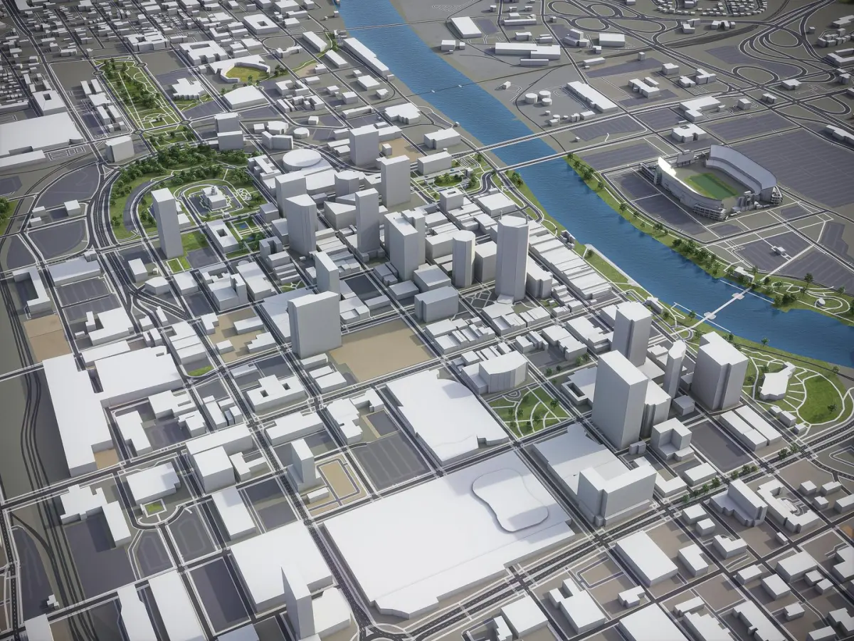 Nashville - city and surrounding area 3D model
