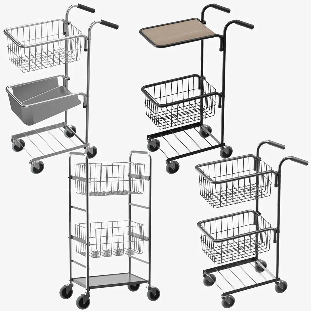 Mini Trolleys with Baskets Collection 3D model