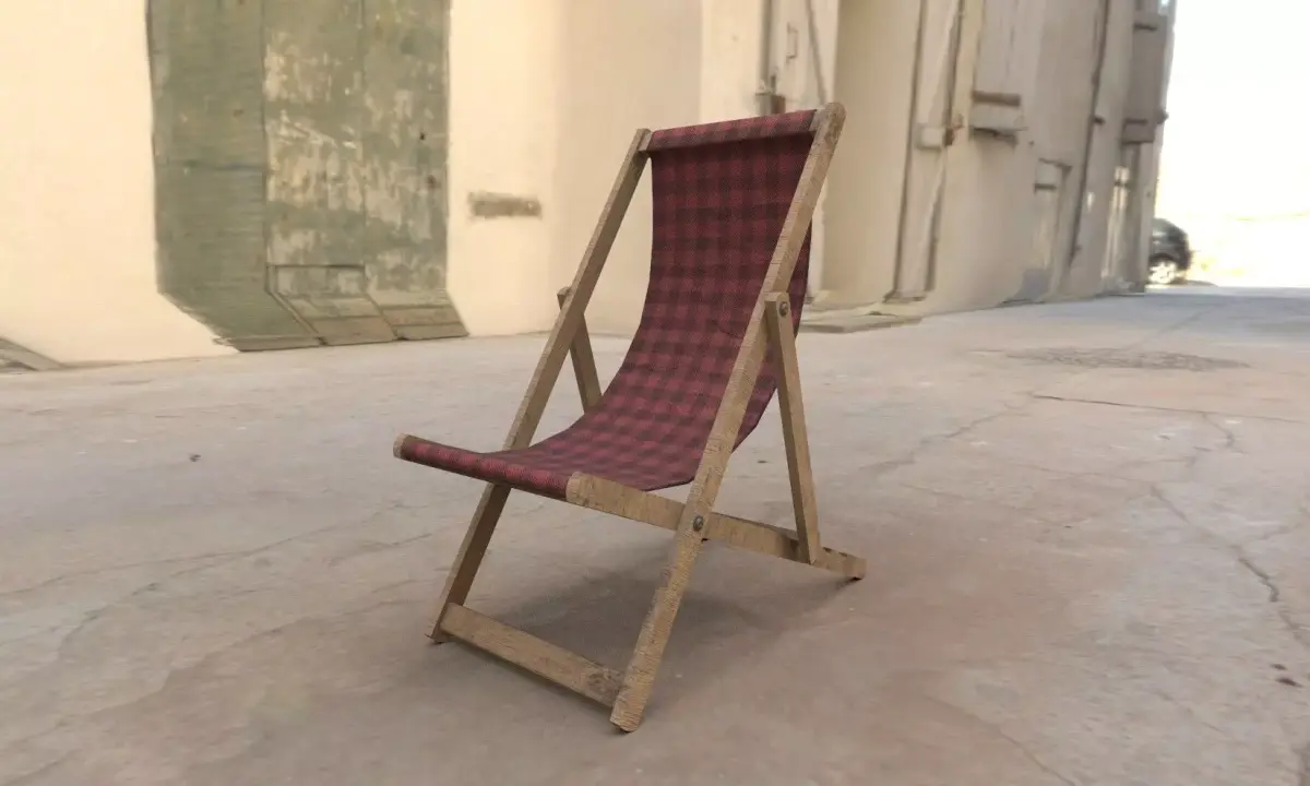 deck chair 3D model Low Poly PBR textures  Free low-poly 3D model