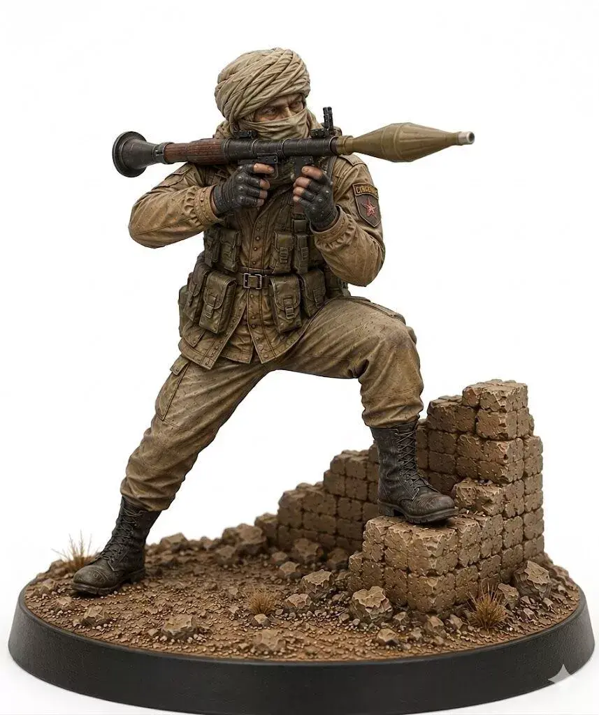 Desert RPG Gunner STL Modern Warfare Miniature Model 3D print model