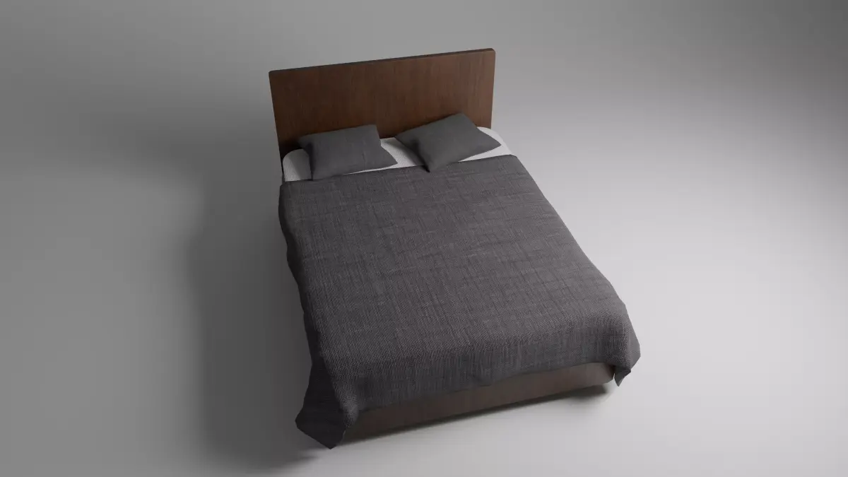 Modern Double Bed 3D Model MidLowpoly Free low-poly 3D model