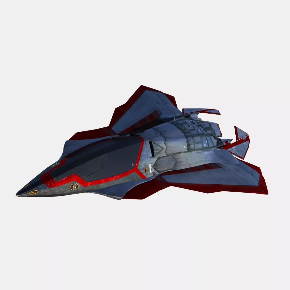 Sci Fi Stealth Fighter Jet - Low Poly PBR Spaceship Exterior Low-poly 3D model