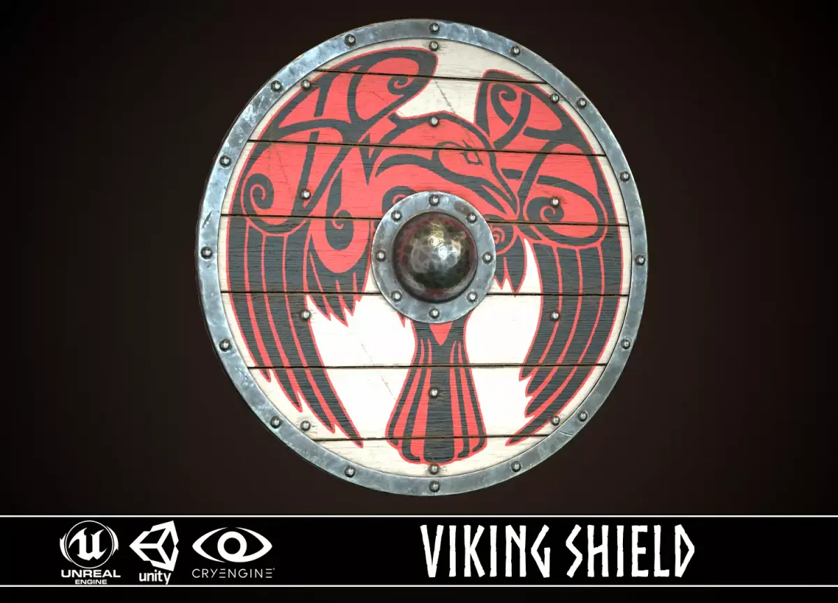 Viking Shield 32 Low-poly 3D model