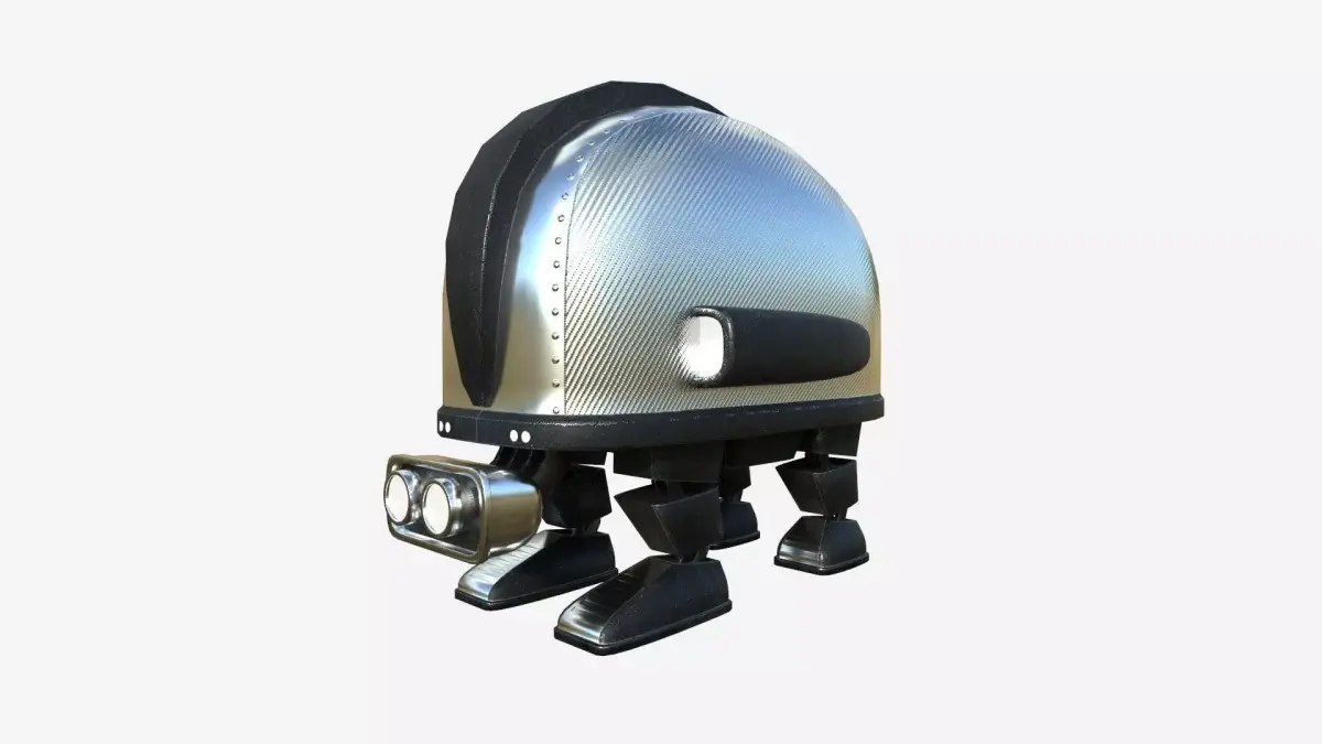 Turtleback Robot J09 Aluminum - SciFi Character Design Low-poly 3D model