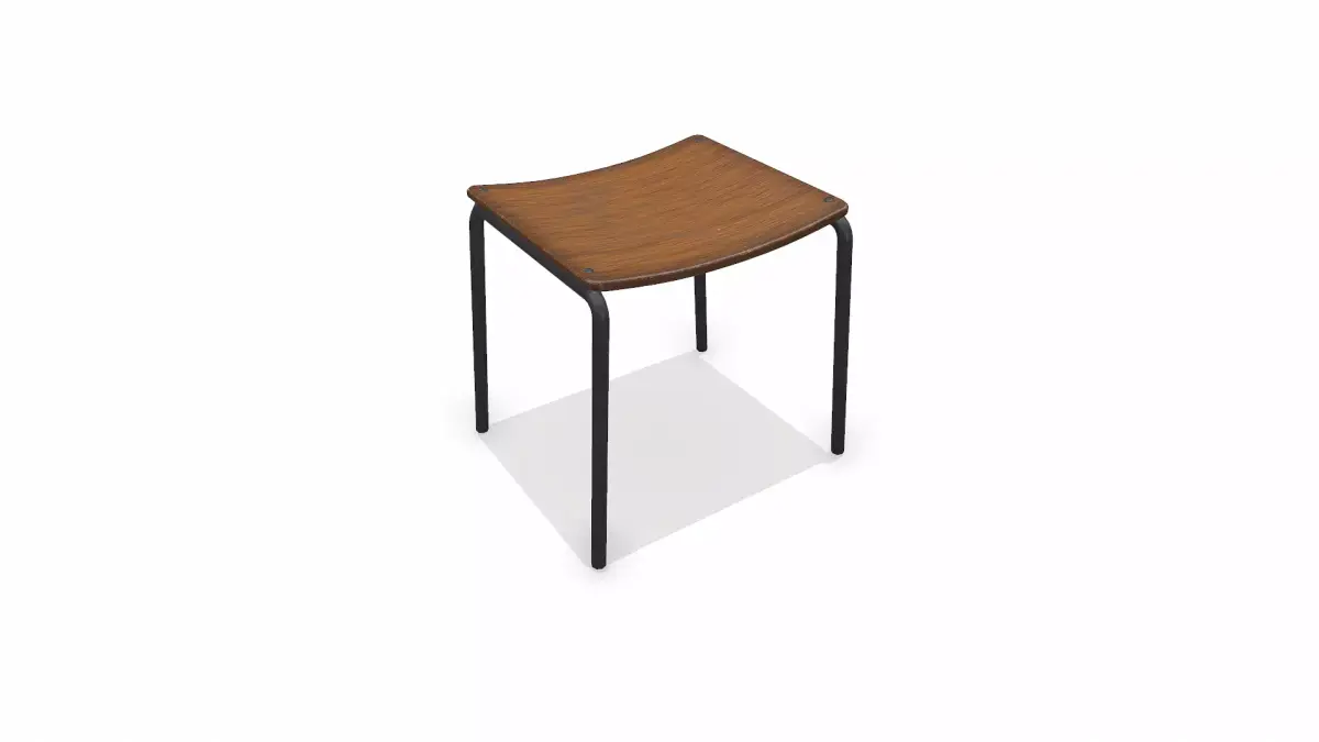 Old Stool Low-poly PBR  Free low-poly 3D model