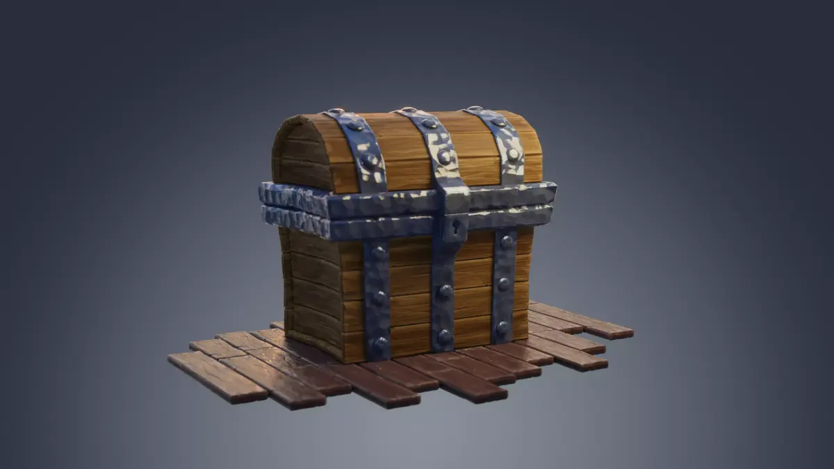 wooden treasure chest Free 3D model