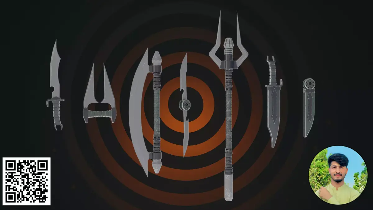 Tactical Fantasy Blade  Polearm Collection 3D model