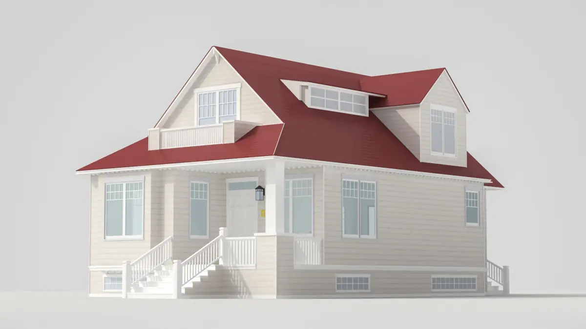 Family House 02 3D model purchase