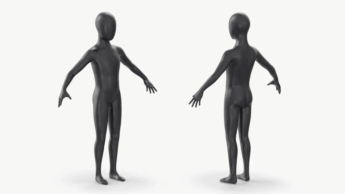 Mannequin Child Black 3D model
