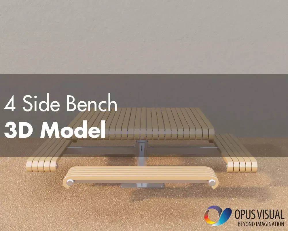 4 Side Bench 3D model
