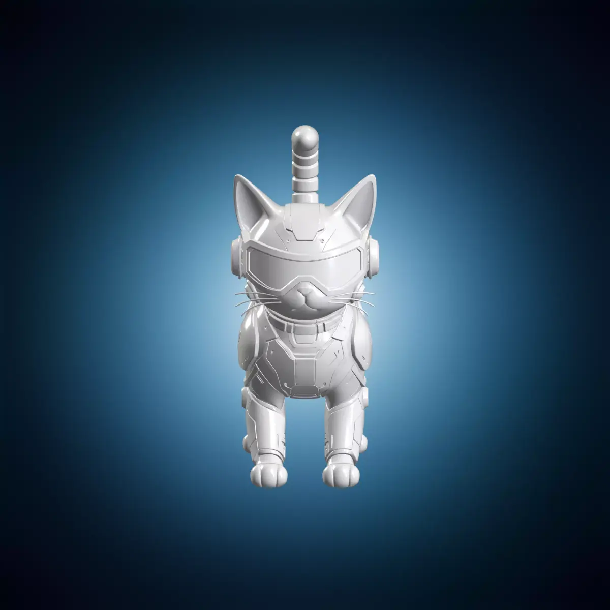 Cyberpunk Cat Figurine 3D print model