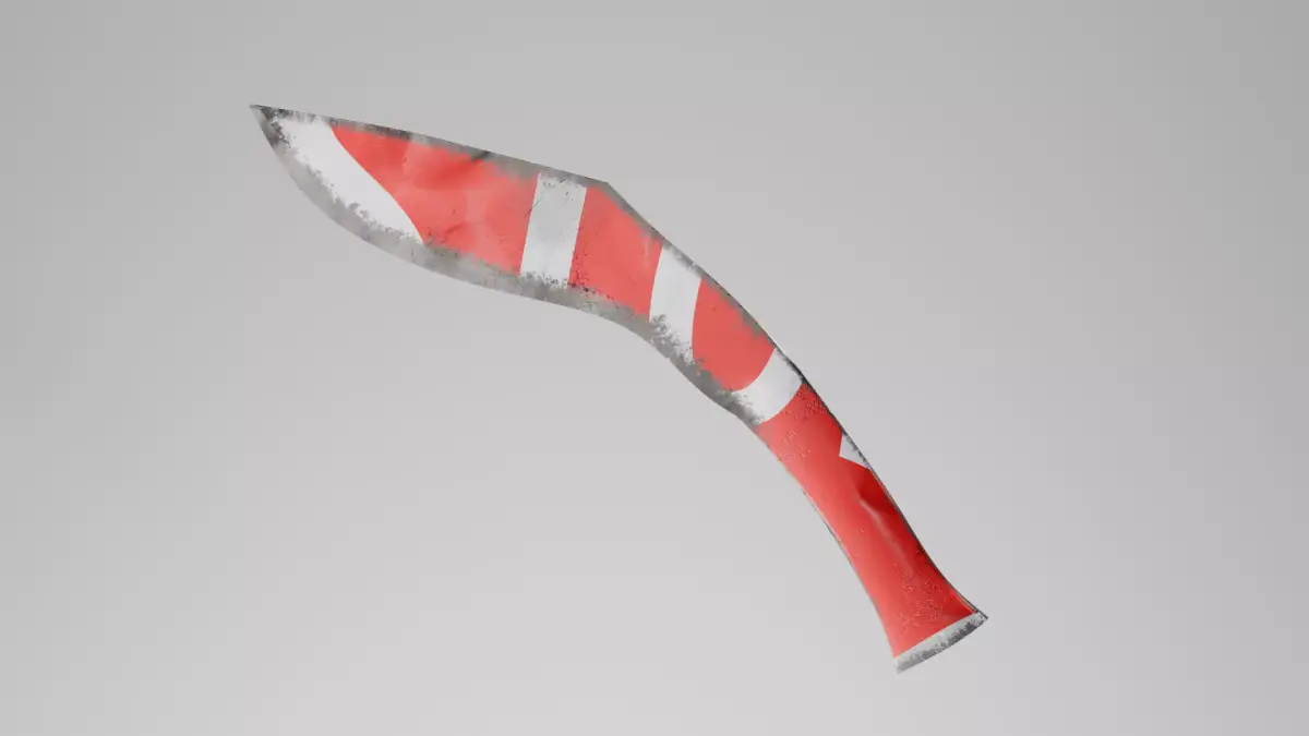 Stop Sign Kukri Blade Low-poly 3D model