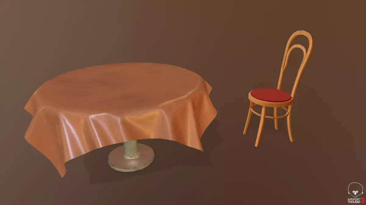 Table chair Free low-poly 3D model get