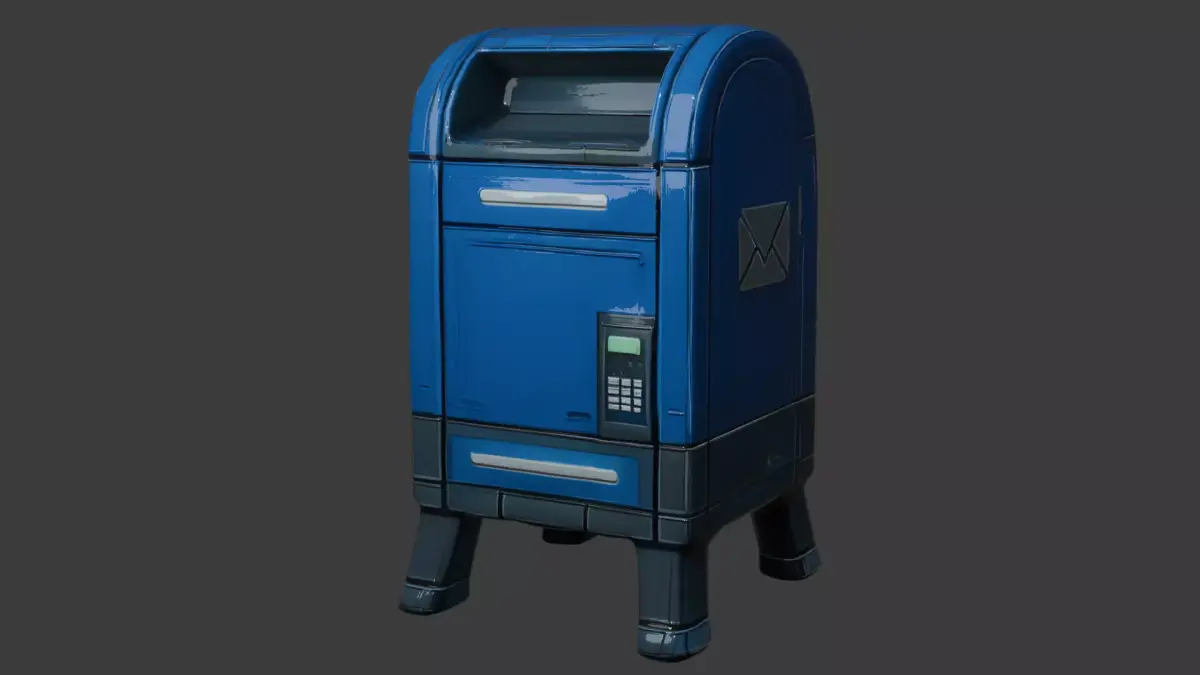 Low Poly Sci Fi Mailbox 3D Model 3D model