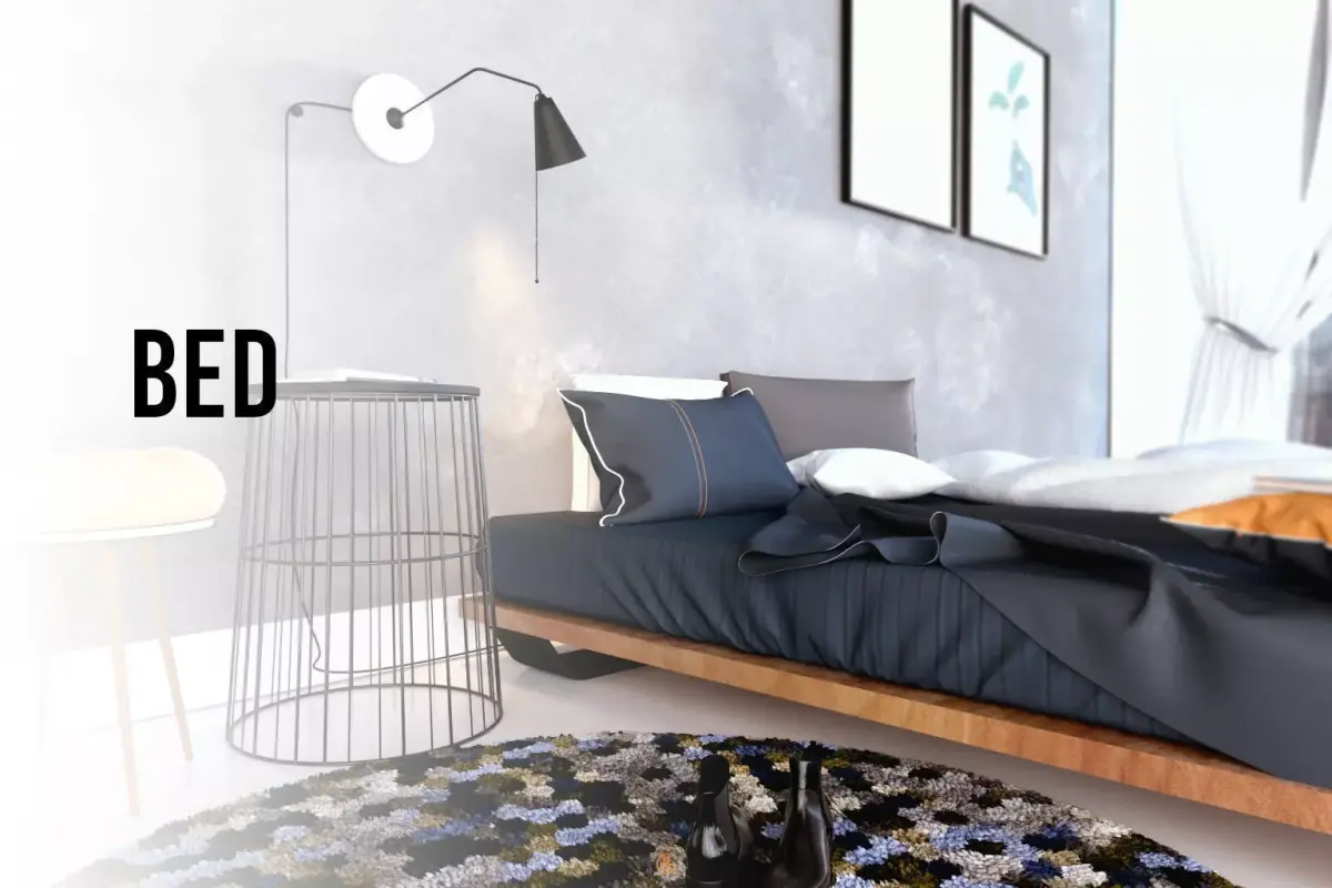 Bed with textures Free 3D model