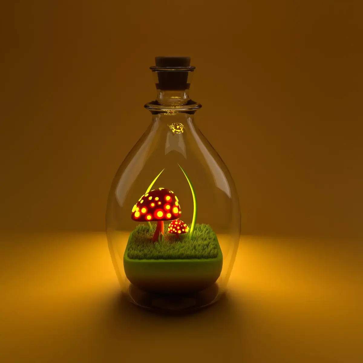Glass Bottle Show piece   Free low-poly 3D model