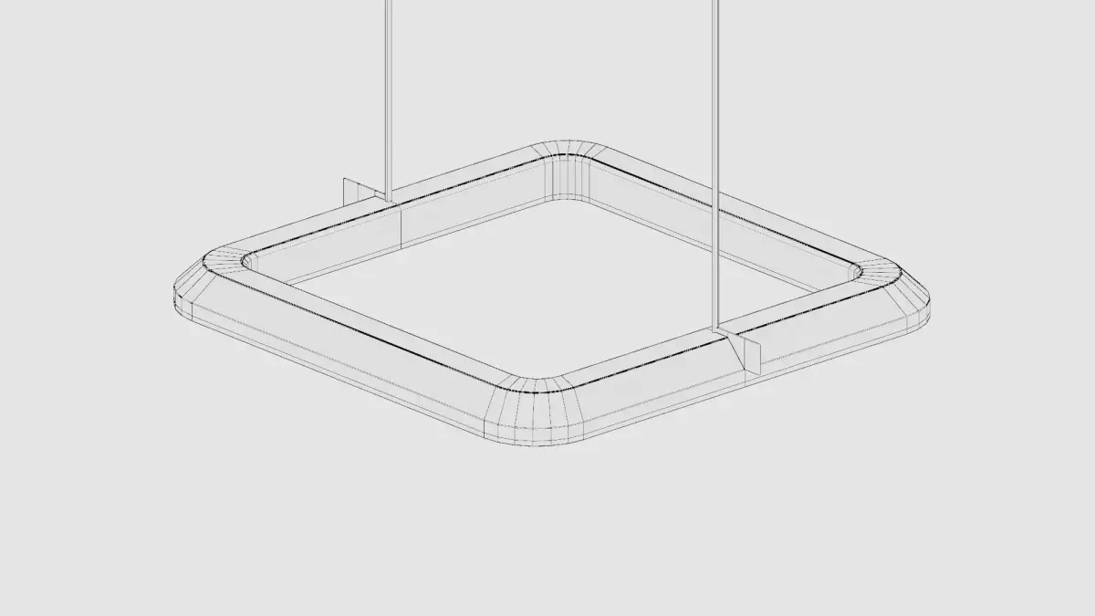 Brutalist Metal Cage with Feature Lighting 10 Low-poly 3D model