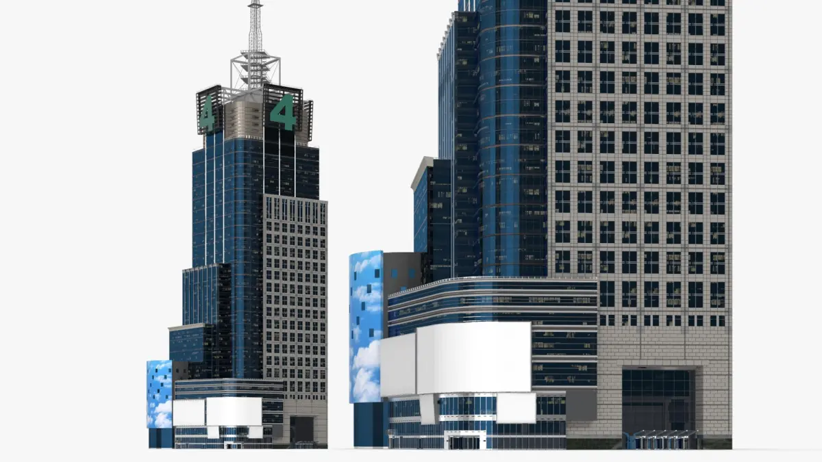 Conde Nast Building with Night Lights 3D model