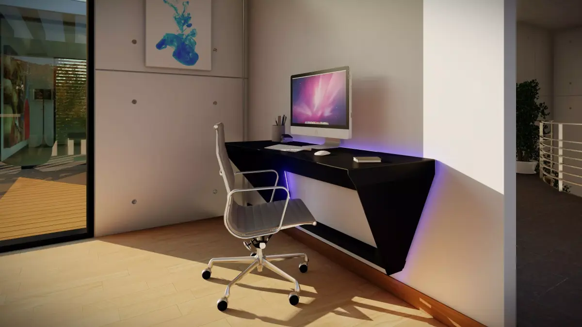 Floating Metal Desk Free 3D model