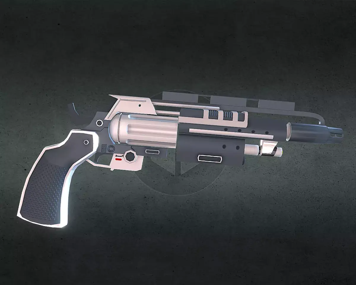 Futuristic Handgun Interceptor Low-poly 3D model