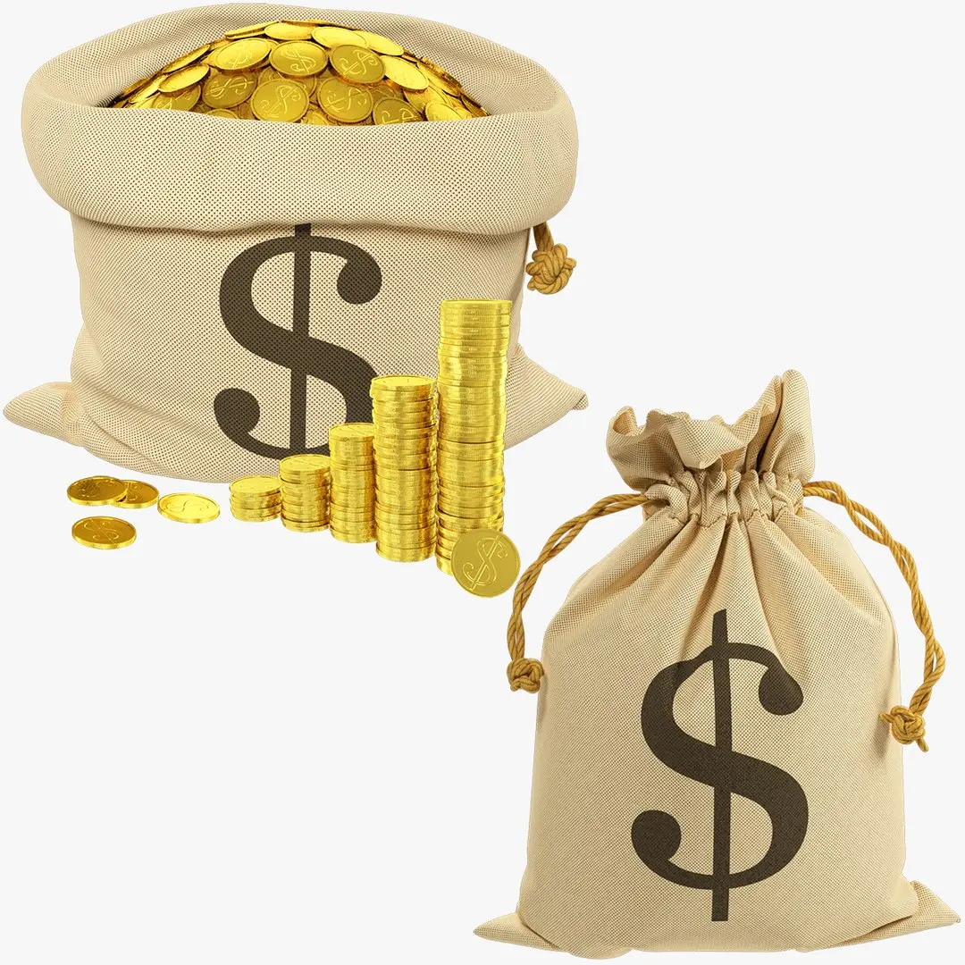 Bags of Coins Collection V2 3D model