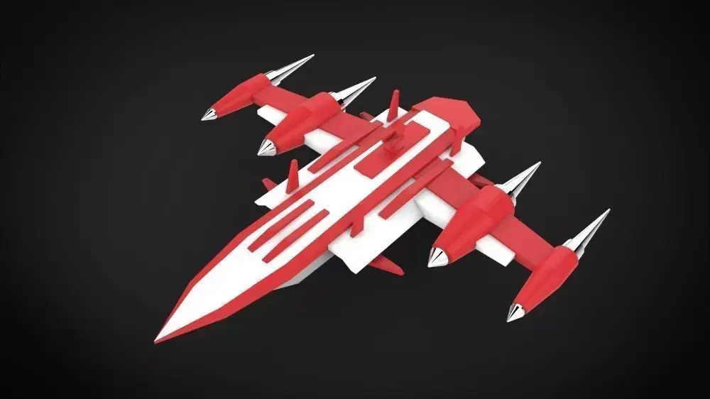 Spaceship RG77 Low-poly 3D model