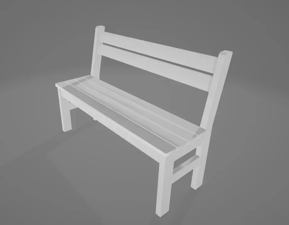 Classic Bench without textures Free low-poly 3D model