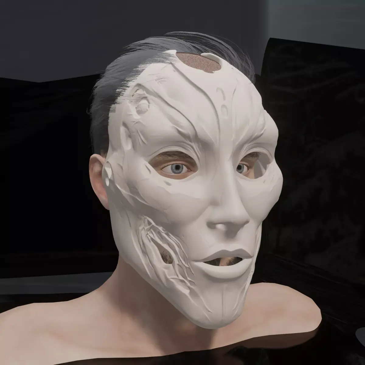 Tribal Sci-Fi Warrior Mask 3D print model