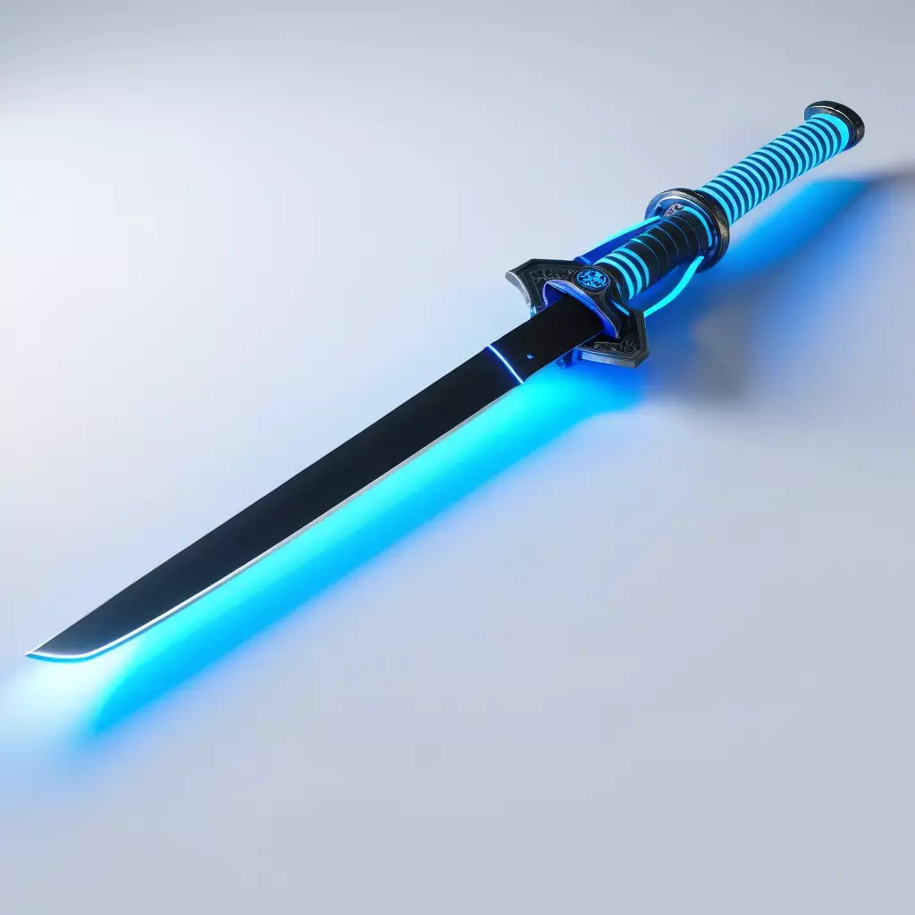 Cyberpunk Neon Blue Katana 3D model