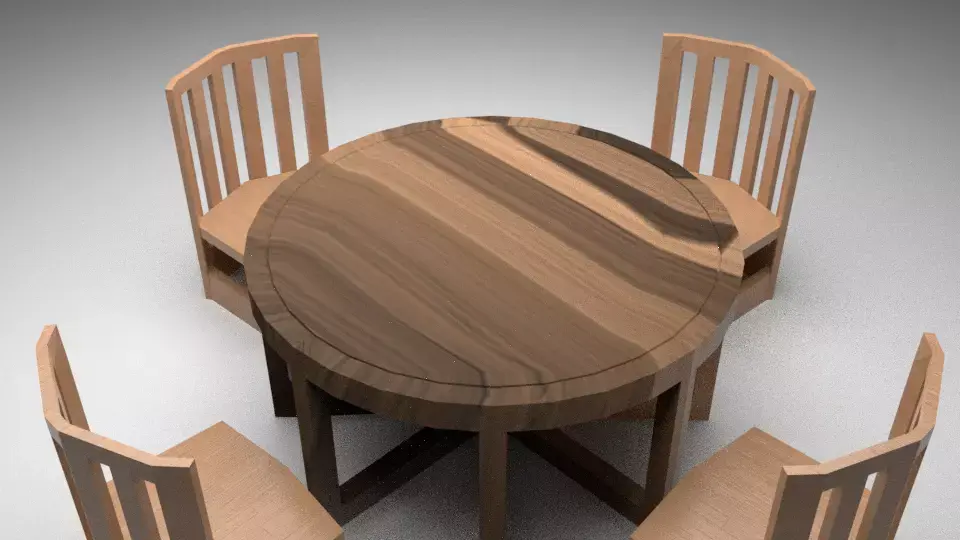 Simple Wood Furniture 3D model