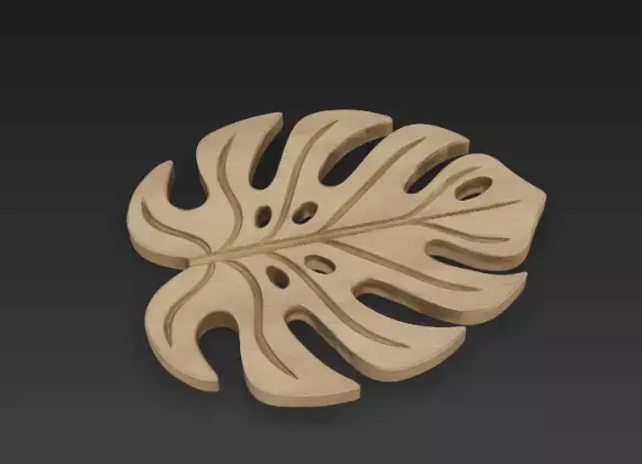 Monstera Leaf Coaster 3D Model Decorative Tableware Design 3D print model