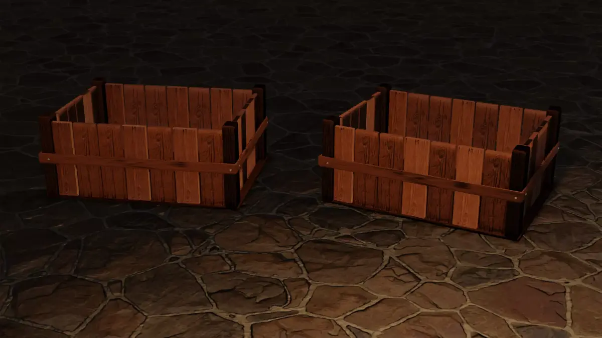 3d Wooden Box With Textures 3D model
