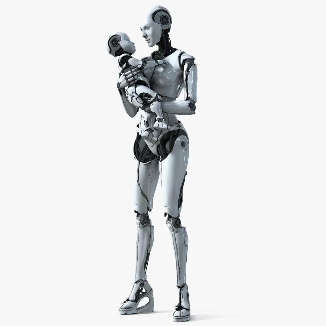 Mother and Son Cyborgs Collection 3D model