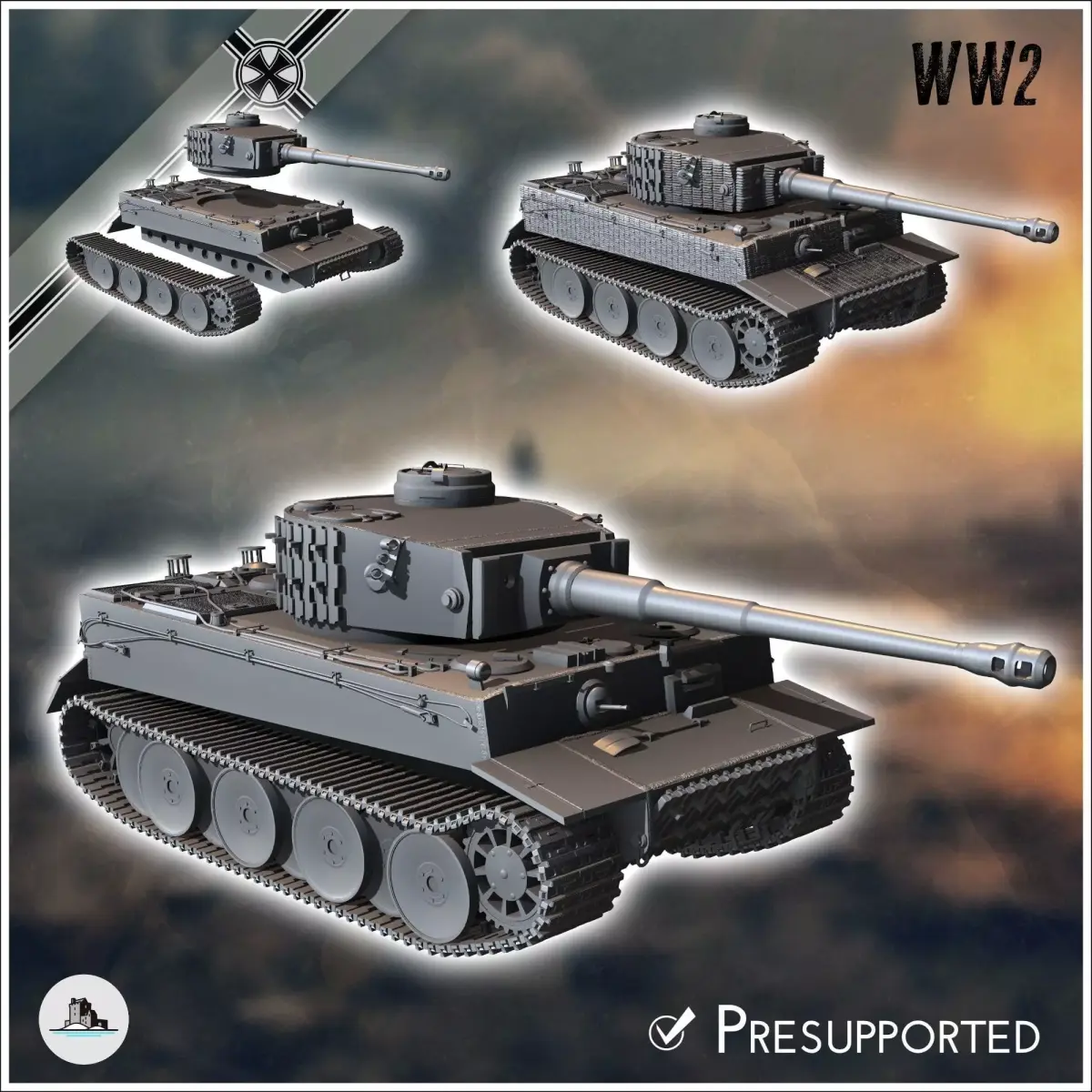 Panzer VI Tiger Ausf E 1942 early - miniatures tabletop scenery 3D print model