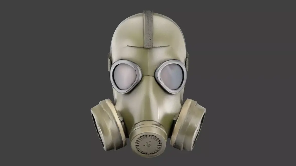 Gas mask Low-poly 3D model 16