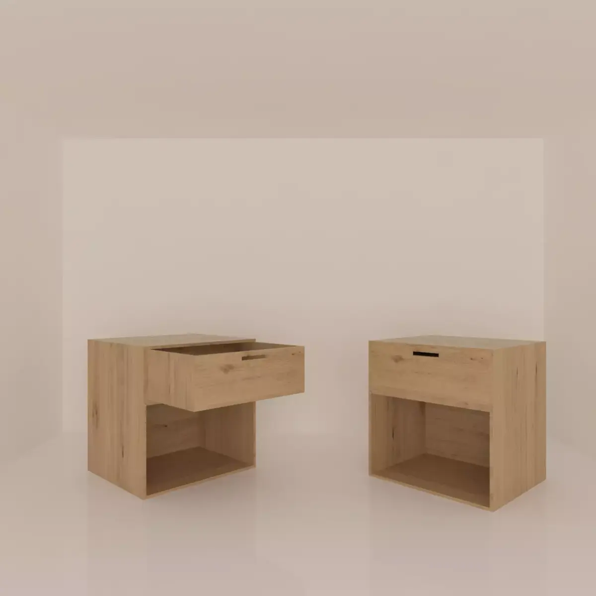 nightstand two wooden nightstands with drawers Free 3D model