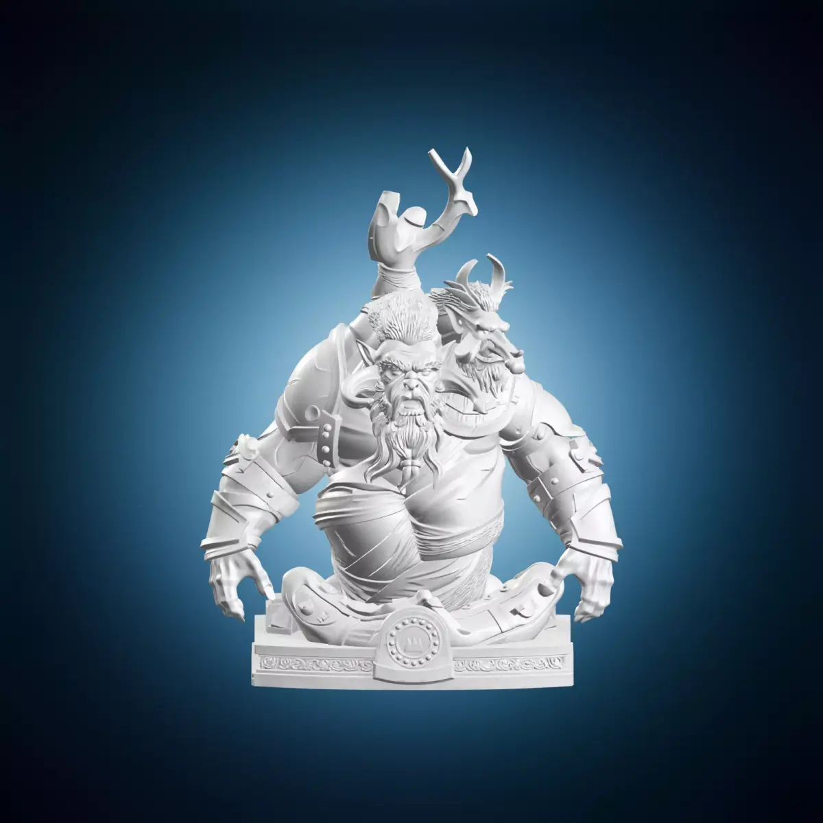 Ettin Mutant General Fantasy RPG Creature Monster Statue Figure 3D print model