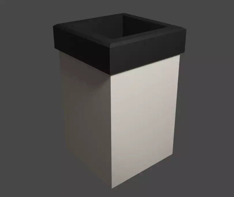 Simple Low Poly Trash Bin Free low-poly 3D model