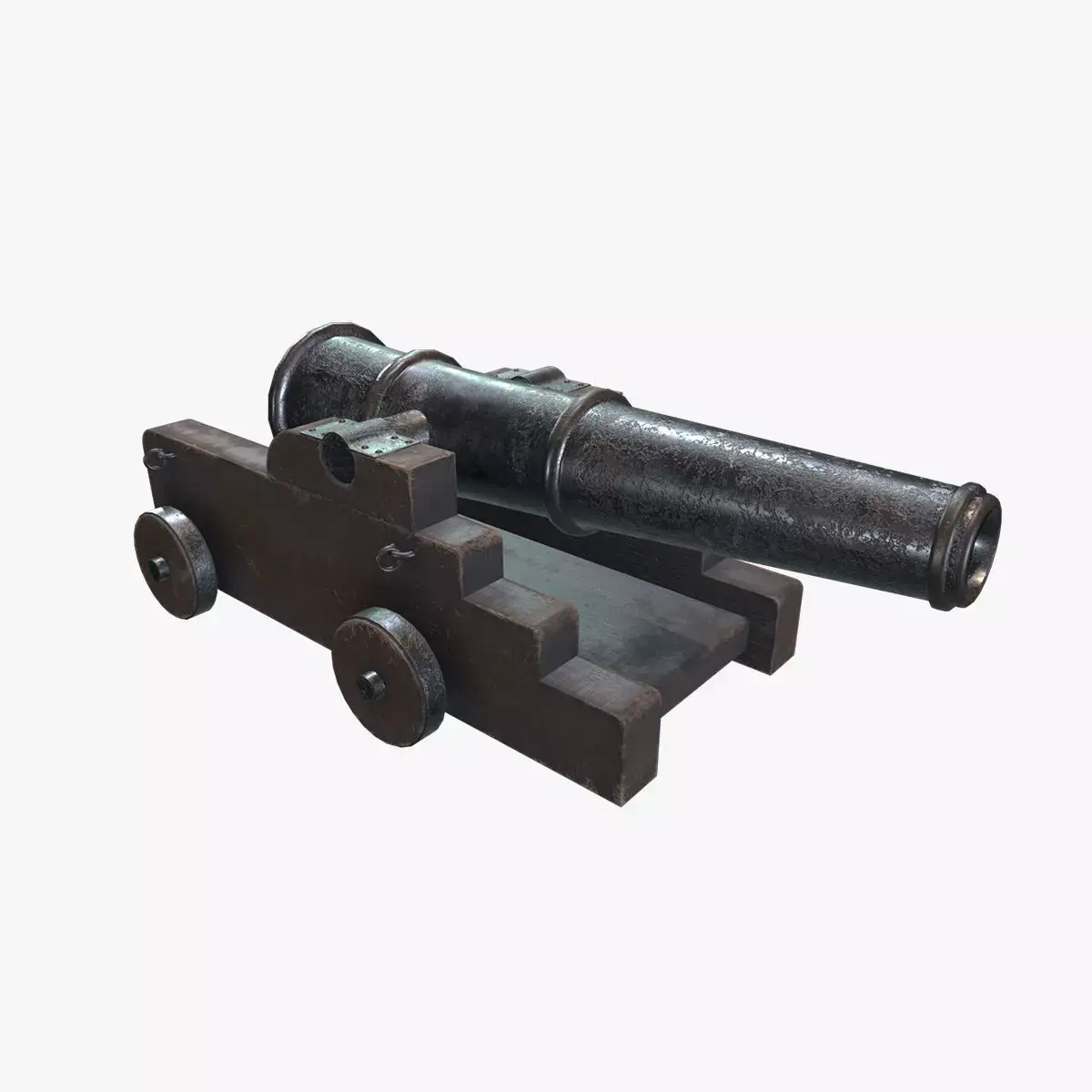 Medieval Cannon V04 Old Low-poly 3D model
