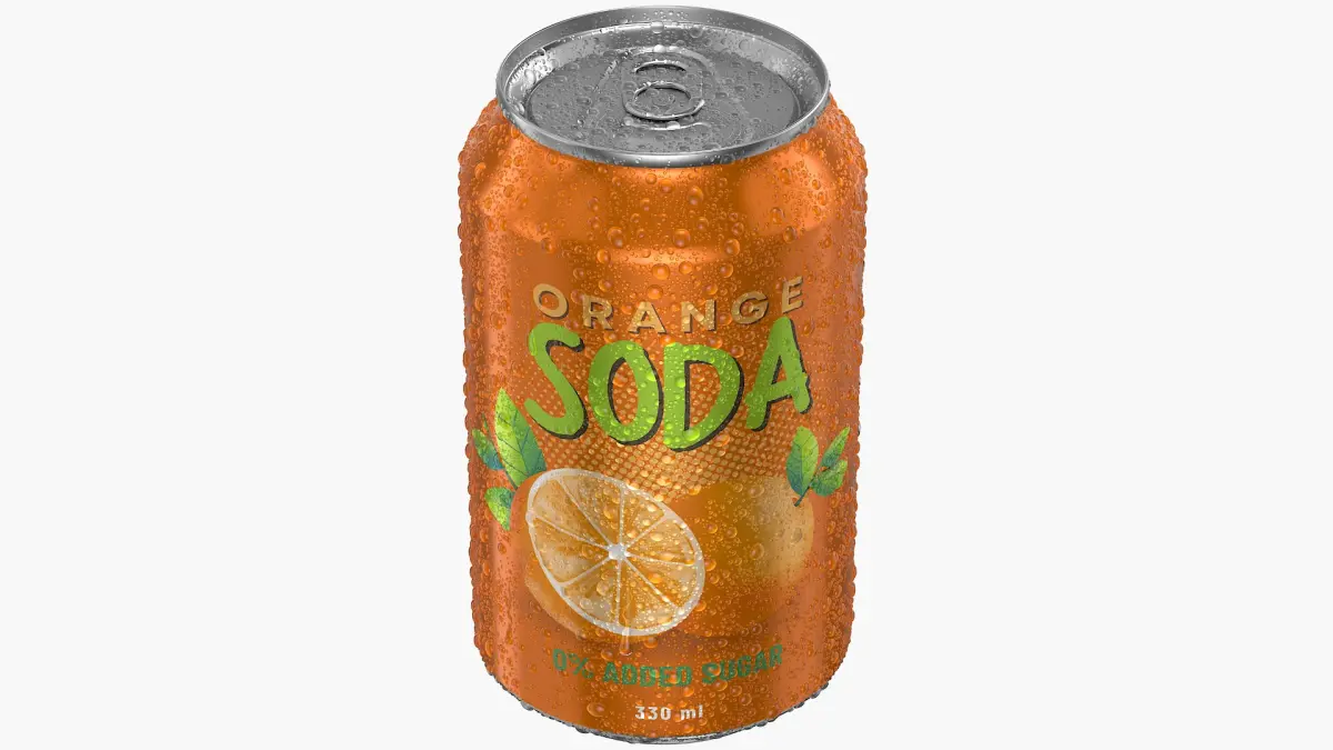 Standard Soda Can With Droplets 330ml 3D model