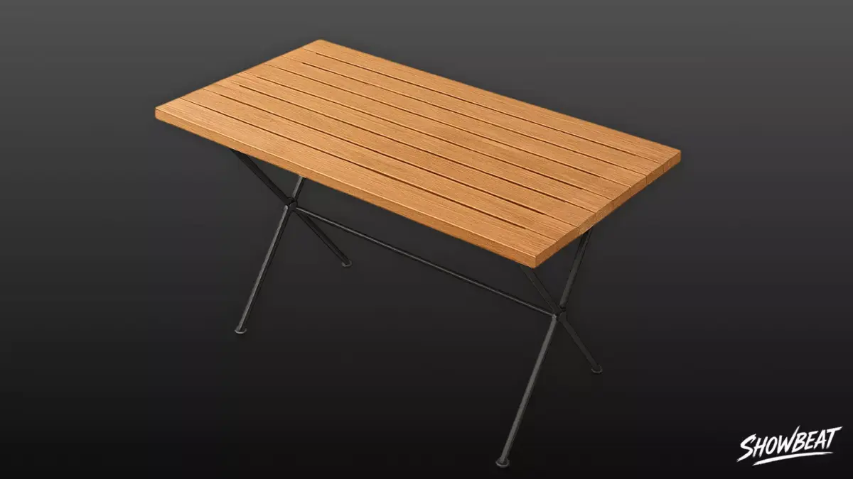 Wooden Outdoor Cafe Table Low-poly 3D model