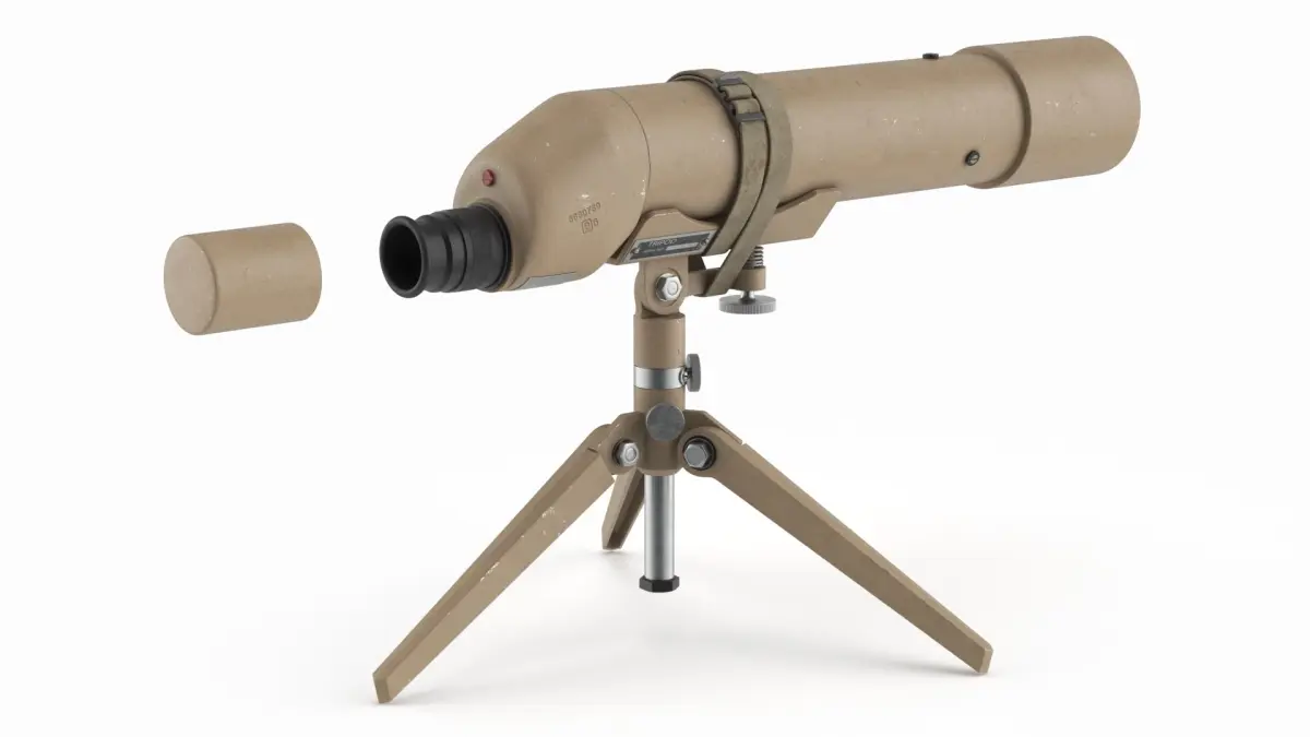 Spotting Scope with Tripod Desert Color 3D model