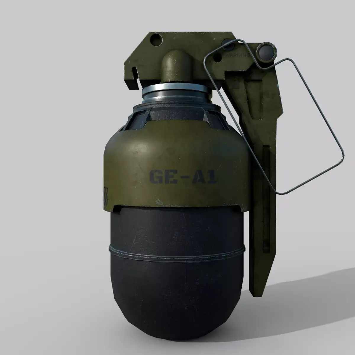 Futuristic grenade concept Low-poly 3D model